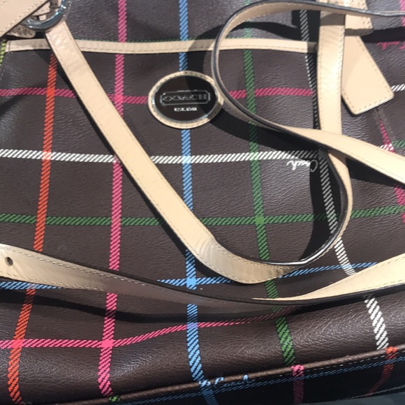 VINTAGE COACH PEYTON TATTERSAL Pre-Loved TOTE Bag/Purse - Picture 12 of 12